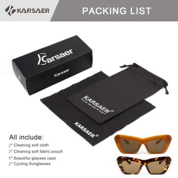 Karsaer Vision Retro Vintage Cateye Square Sunglasses Plastic Frame 90s sunglasses Stylish Classic 70s Eyewear ((2Pcs) Amber+Tortoise)