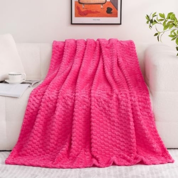 Hot Pink 50"x60" Plush Throw Blanket for Cozy Comfort