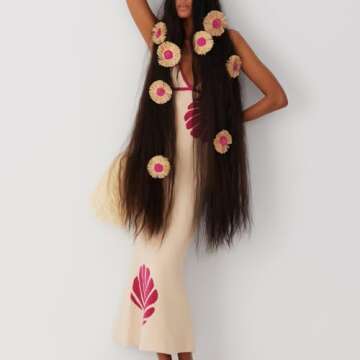 DSORVICD Women Y2k Knit Maxi Dress Sexy Backless Strapless Slim Fit Tube Dress Summer Crochet Hollow Out Midi Dress Beachwear