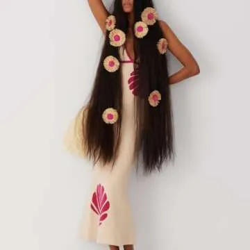 DSORVICD Women Y2k Knit Maxi Dress Sexy Backless Strapless Slim Fit Tube Dress Summer Crochet Hollow Out Midi Dress Beachwear