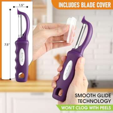 Professional Purple Vegetable Peeler with Soft Grip Handle