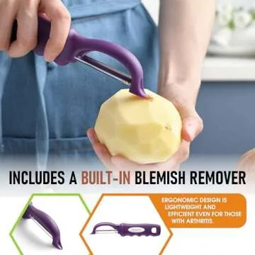 Professional Purple Vegetable Peeler with Soft Grip Handle