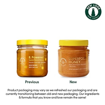 Superfood Honey by Beekeeper's Naturals - Bee Pollen, Royal Jelly, Propolis, Honey - Natural Energy, Immune Support, Mental Clarity, Athletic Performance (4.4 oz)
