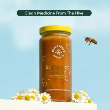 Superfood Honey by Beekeeper's Naturals - Bee Pollen, Royal Jelly, Propolis, Honey - Natural Energy, Immune Support, Mental Clarity, Athletic Performance (4.4 oz)
