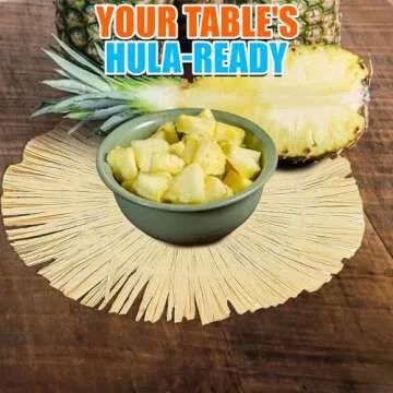 Fun Express Round Luau Place Mats - Bulk Set of 12 Stress-Free Cleanup - 15-Inch Every Table - Premium Quality, Durable, Easy Care, Big Impact - VBS Vacation Bible School Supplies/Decor