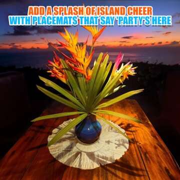 Fun Express Round Luau Place Mats - Bulk Set of 12 Stress-Free Cleanup - 15-Inch Every Table - Premium Quality, Durable, Easy Care, Big Impact - VBS Vacation Bible School Supplies/Decor