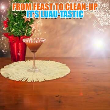 Fun Express Round Luau Place Mats - Bulk Set of 12 Stress-Free Cleanup - 15-Inch Every Table - Premium Quality, Durable, Easy Care, Big Impact - VBS Vacation Bible School Supplies/Decor