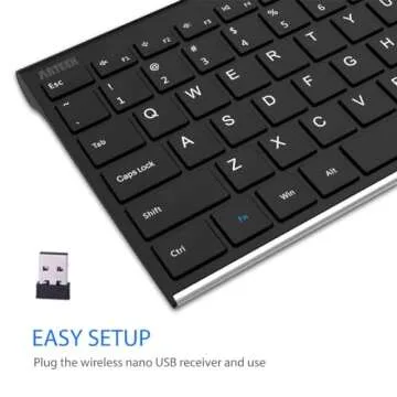 Arteck Wireless Keyboard - Rechargeable & Durable Design