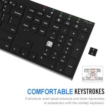 Arteck Wireless Keyboard - Rechargeable & Durable Design