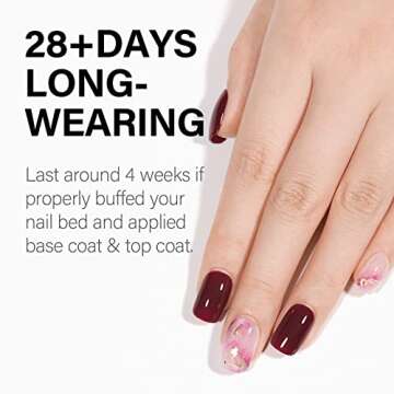 AILLSA Burgundy Gel Nail Polish - Maroon Purple, Dark Red Opaque, Long Lasting Blood Wine Color - Soak Off UV Gel Nail Art Manicure Salon at Home - 0.51 Fl Oz