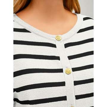 EFAN Womens Knit Cardigan Sweaters Open Front Button Cropped Sweater Jackets with Pockets 2024