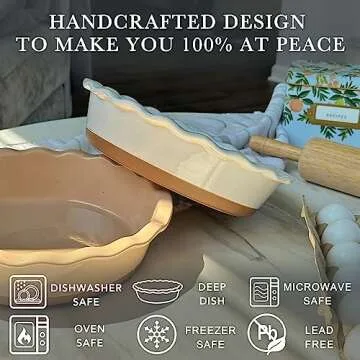 Mora Ceramic Deep Fluted Pie Dish - 9 inch Baking Essential