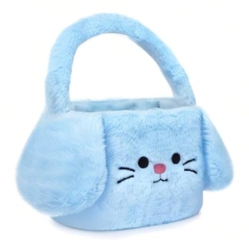 KOPHINYE Blue Bunny Easter Basket for Kids
