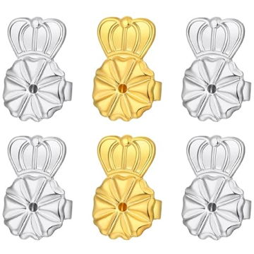 Kouley 14K Earring Lifters - Hypoallergenic Adjustable Earring Backs for All Styles