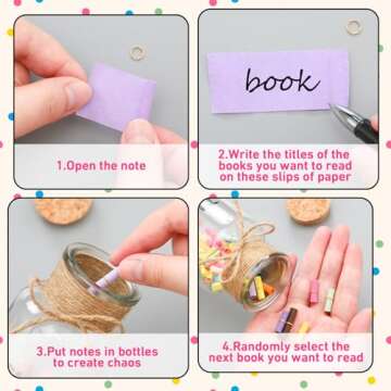 Jingmore TBR Jar Book Lover Gift to Be Read List Choose Your Next Book TBR List Reader Jar Bookish Accessories Bookworm Gift for Book Club Members Student Teacher Reading Accessories