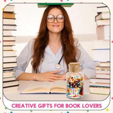 Jingmore TBR Jar Book Lover Gift to Be Read List Choose Your Next Book TBR List Reader Jar Bookish Accessories Bookworm Gift for Book Club Members Student Teacher Reading Accessories