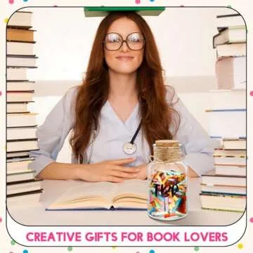 Jingmore TBR Jar Book Lover Gift to Be Read List Choose Your Next Book TBR List Reader Jar Bookish Accessories Bookworm Gift for Book Club Members Student Teacher Reading Accessories