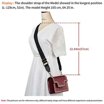 DEVPSISR Wide Shoulder Purse Strap Replacement Adjustable Belt Canvas Bag Crossbody Handbag (Leather Buckle-White)