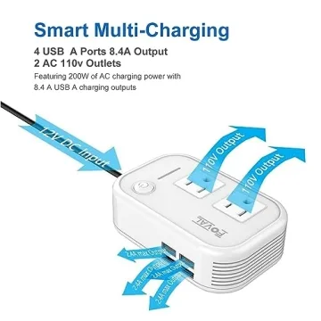 FOVAL 200W Car Power Inverter for Travel and Camping