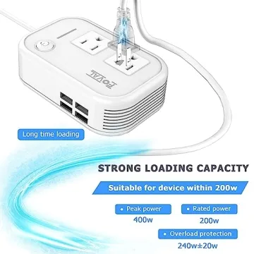 FOVAL 200W Car Power Inverter for Travel and Camping