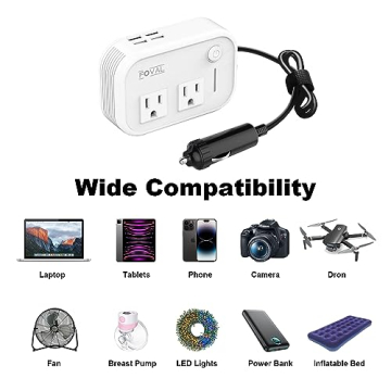 FOVAL 200W Car Power Inverter for Travel and Camping