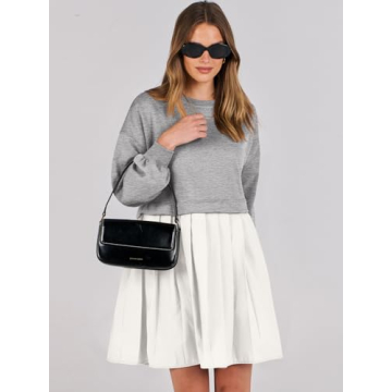 Oversized ANRABESS Women's Sweatshirt Dress - Mini, Flowy Style