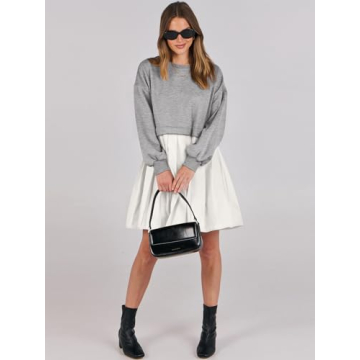 Oversized ANRABESS Women's Sweatshirt Dress - Mini, Flowy Style