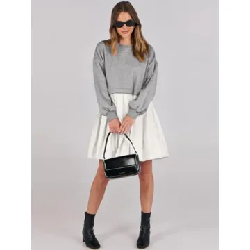 Oversized ANRABESS Women's Sweatshirt Dress - Mini, Flowy Style