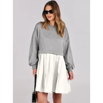 Oversized ANRABESS Women's Sweatshirt Dress - Mini, Flowy Style