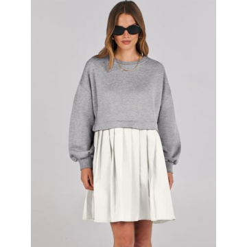 Oversized ANRABESS Women's Sweatshirt Dress - Mini, Flowy Style
