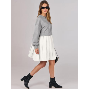 Oversized ANRABESS Women's Sweatshirt Dress - Mini, Flowy Style