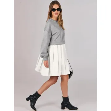 Oversized ANRABESS Women's Sweatshirt Dress - Mini, Flowy Style