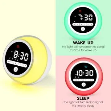 BUTTING Kids Alarm Clock, Ok to Wake Clock with Night Lights, Nap Timer, Sleep Training Clock for To...