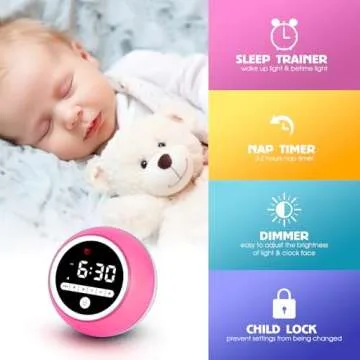 BUTTING Kids Alarm Clock, Ok to Wake Clock with Night Lights, Nap Timer, Sleep Training Clock for Toddlers, Child