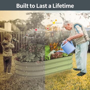 Kesfitt Outdoor Galvanized Raised Garden Bed Kit for Gardening