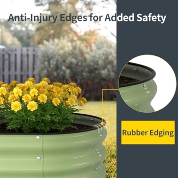 Kesfitt Outdoor Galvanized Raised Garden Bed Kit for Gardening