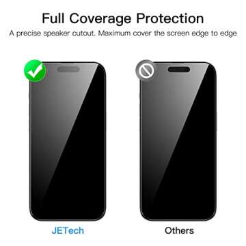 JETech Full Coverage Screen Protector for iPhone 14 Pro 6.1-Inch, 9H Tempered Glass Film Case-Friendly, HD Clear, 3-Pack