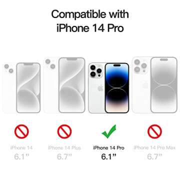 JETech Full Coverage Screen Protector for iPhone 14 Pro 6.1-Inch, 9H Tempered Glass Film Case-Friendly, HD Clear, 3-Pack