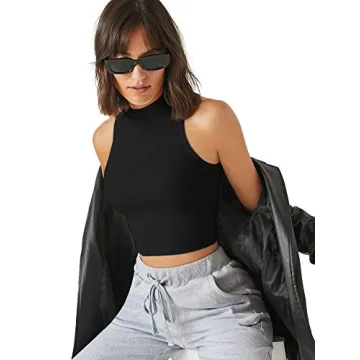 Stylish High Neck Crop Halter Tank Top for Women