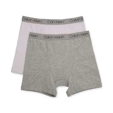 Calvin Klein Boys' Classic Boxer Briefs Pack of 2 - Durable Comfort