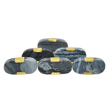 Ajuny Set of 6 Hand-Painted Marble Cabinet Knobs