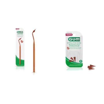 GUM Stimulator Bundle - Permanent Handle & 3 Rubber Refills for Healthy Gums