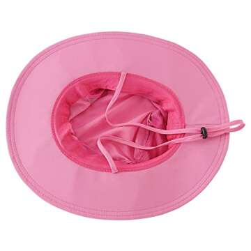 Connectyle Kids Wide Brim Sun Hat for Beach Quick Dry Bucket Safari Hats for Summer M Hot Pink