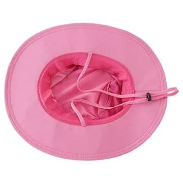 Connectyle Kids Wide Brim Sun Hat for Beach Quick Dry Bucket Safari Hats for Summer M Hot Pink