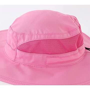 Connectyle Kids Wide Brim Sun Hat for Beach Quick Dry Bucket Safari Hats for Summer M Hot Pink