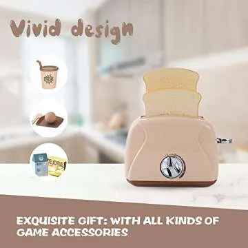 PZJDSR Kids Toaster,Toy Toaster Kids Kitchen Playset,Pretend Play Toy Kitchen Set,Play Toaster Kitchen Appliances for Kids Ages Over 3 years old
