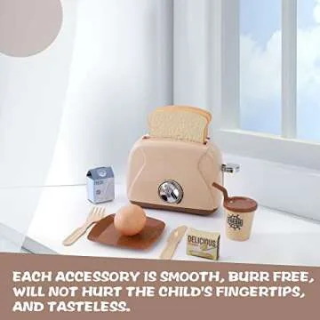 PZJDSR Kids Toaster,Toy Toaster Kids Kitchen Playset,Pretend Play Toy Kitchen Set,Play Toaster Kitchen Appliances for Kids Ages Over 3 years old