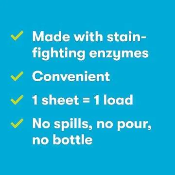 ECOS Laundry Detergent Sheets Vegan, No Plastic Jug, No Mess & Liquid Free - Laundry Sheets in Washer - Hypoallergenic, Plant Powered Laundry Detergent Sheets - Free and Clear - 64 Sheets (Pack of 1)