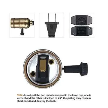 Simple Deluxe 15FT Pendant Light Cord, Suitable E26 Socket with Switch, Twisted Black Cloth Plug in Hanging Light Kit, for Industrial Retro DIY Decoration