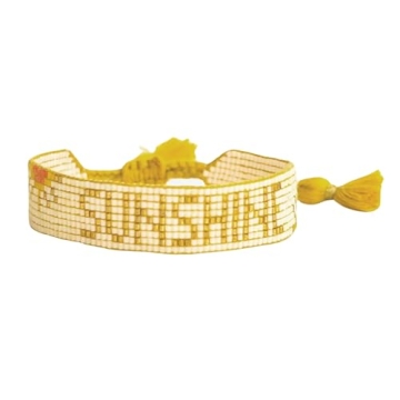 INK + ALLOY Beaded Boho Bracelets, Gabby Word Bracelet, Sliding Knot Wristband Adjustable Friendship...